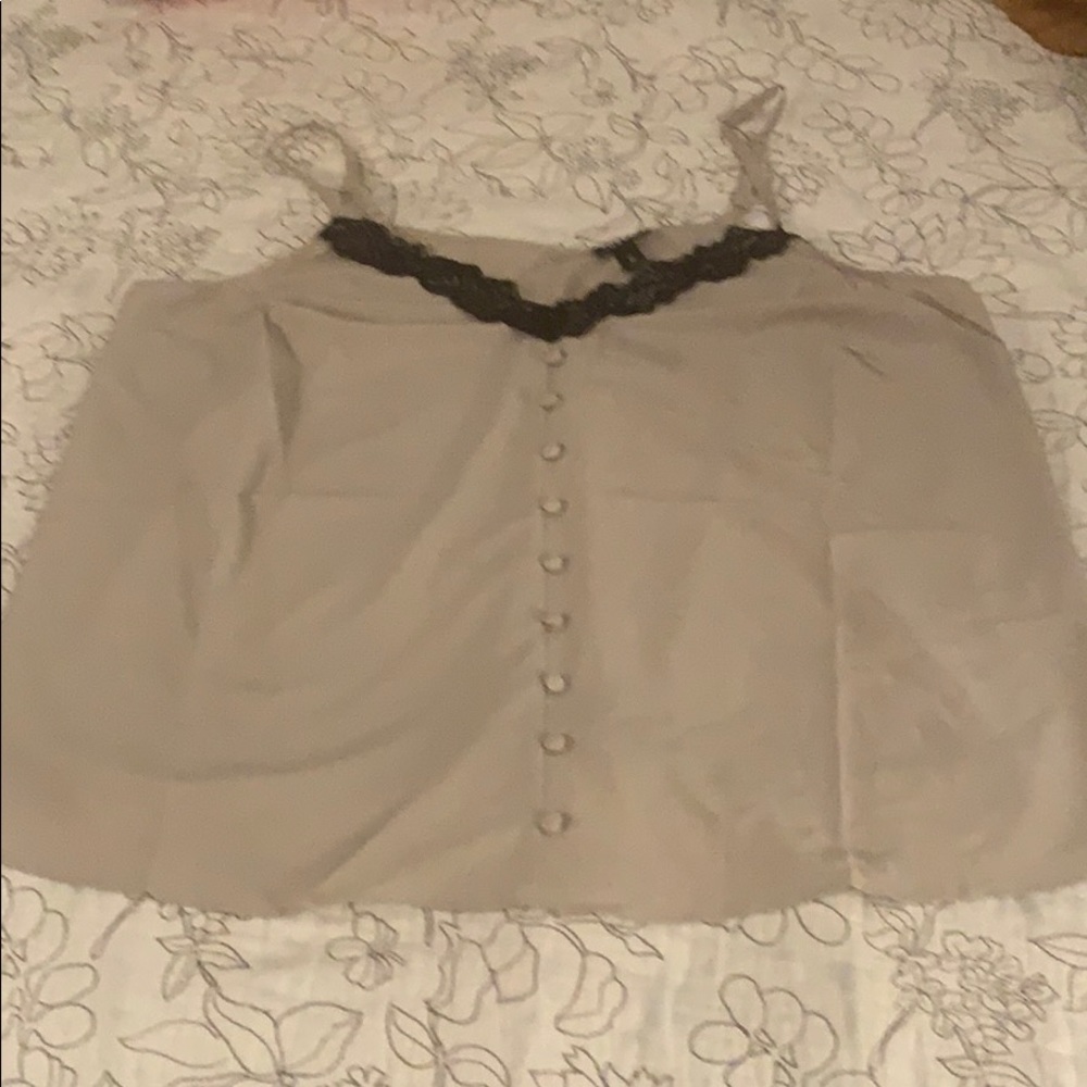 Torrid Taupe & Black Lace Bottom Cami